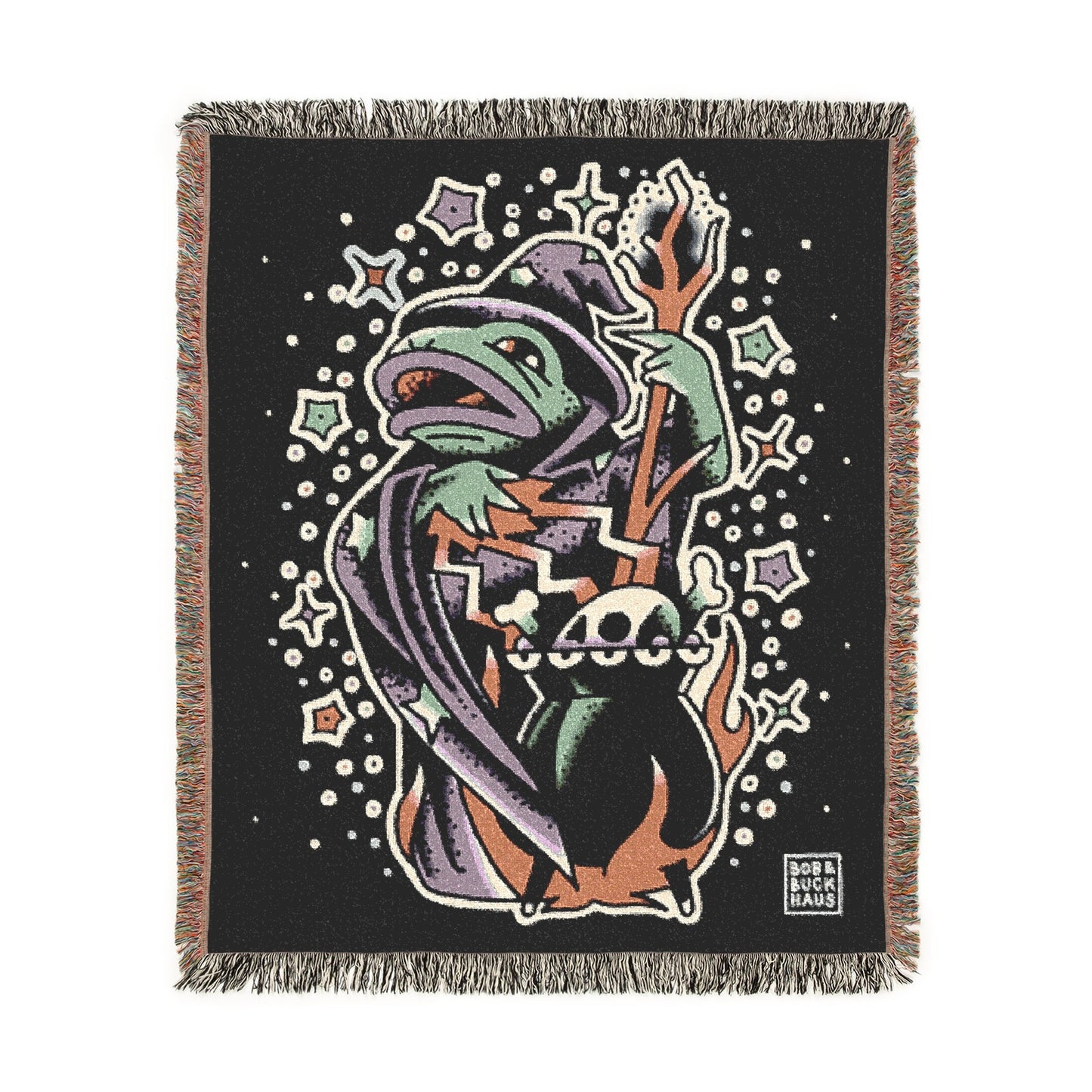 FROG WARLOCK WOVEN TAPESTRY BLANKET