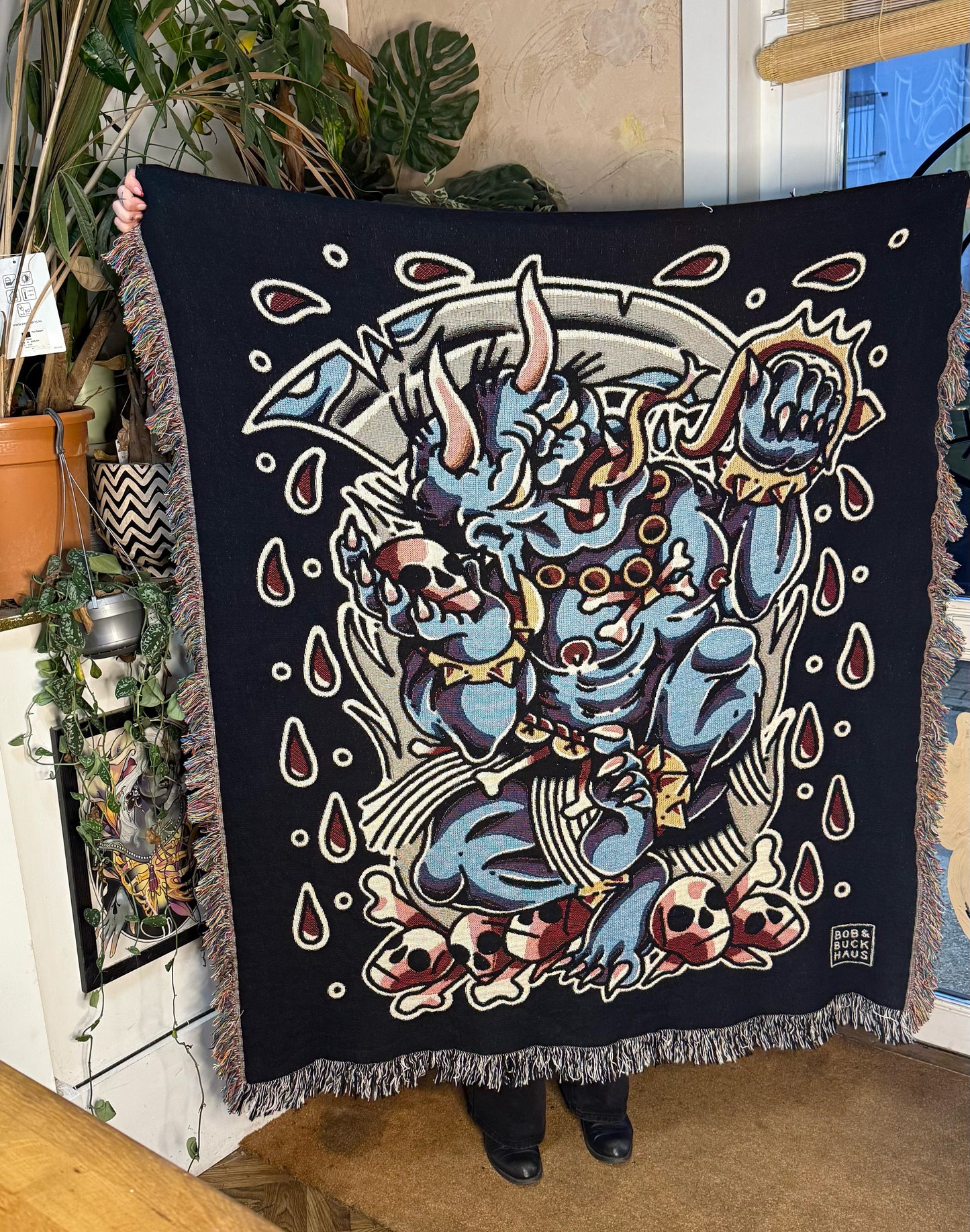 ONI TRADITIONAL TATTOO WOVEN BLANKET