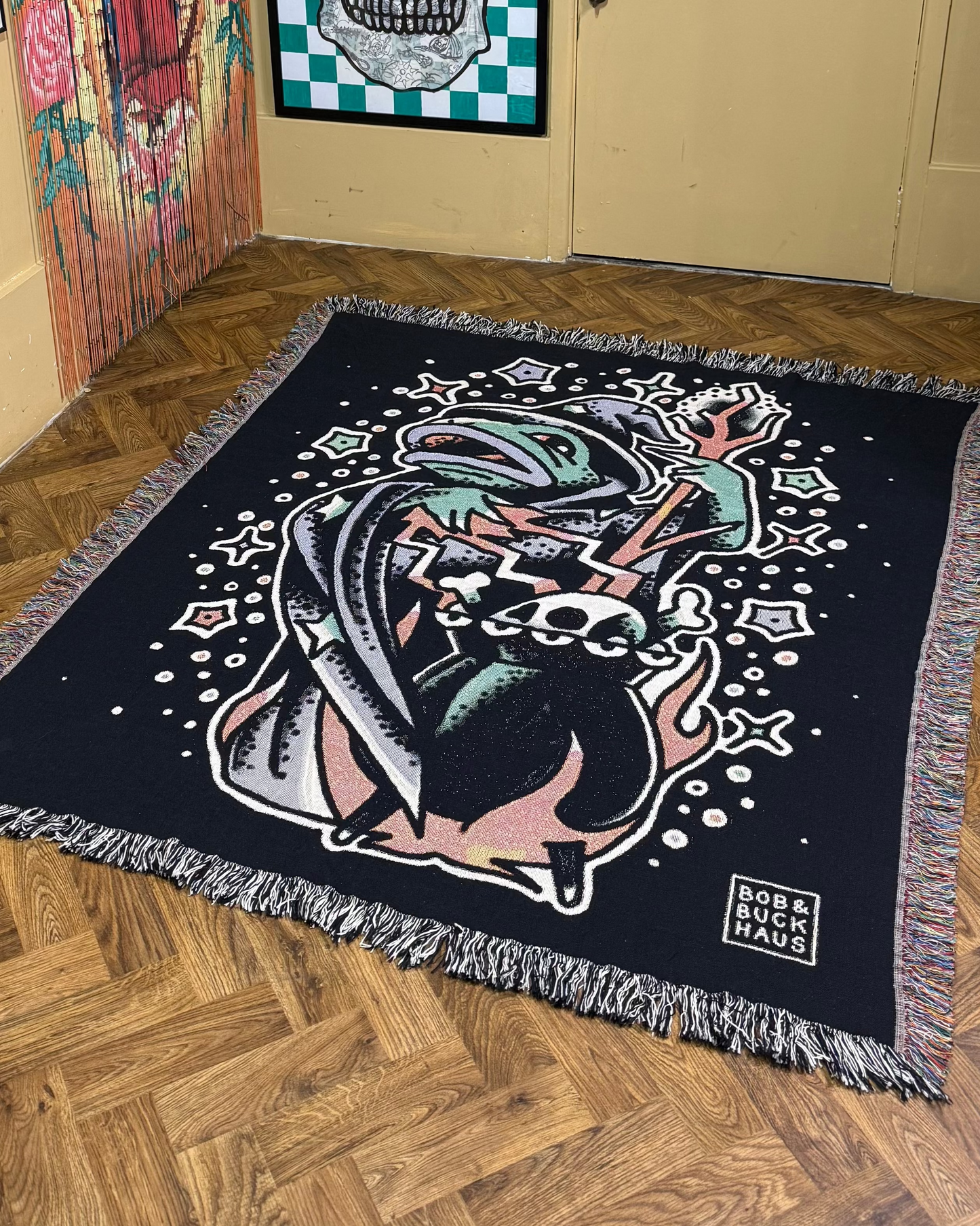 FROG WARLOCK WOVEN TAPESTRY BLANKET