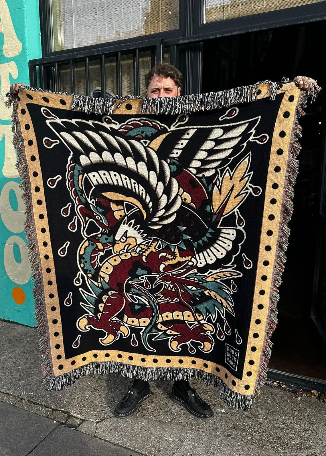 BATTLE ROYALE TRADITIONAL TATTOO WOVEN BLANKET